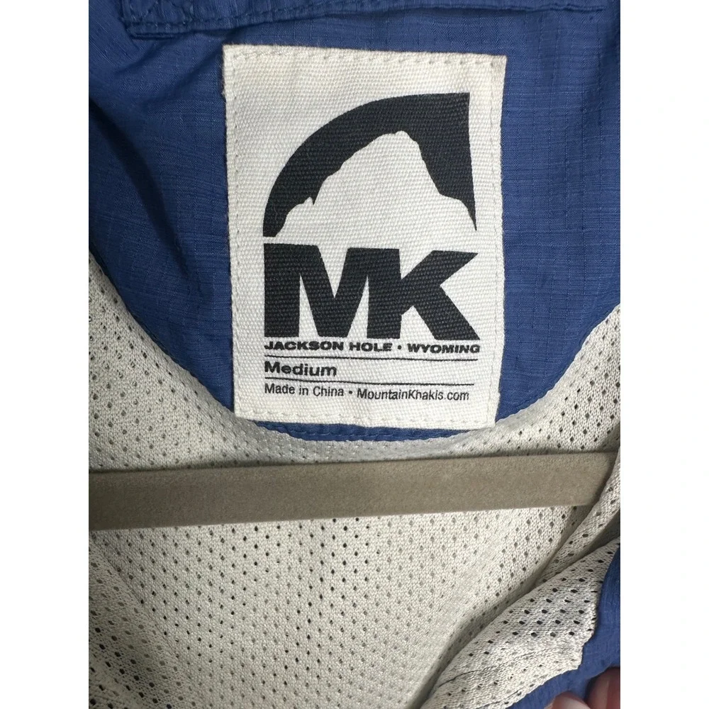 Mountain Khakis Mens Blue Ripstop Mesh Lined Vented Windbreaker Jacket Medium